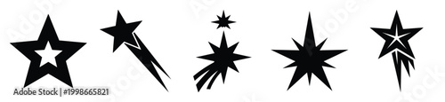 High quality bethlehem star  silhouette vector icon set. christmas isolated icons on white background Vector illustration.