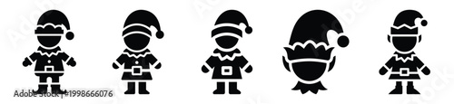 Fotografie High quality elf  silhouette vector icon set