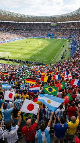 Large Stadium Audience Celebrating Football Championship