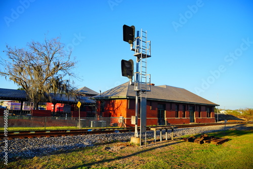 Plant City, Florida, USA: 03 20 2026: Landscape of plant city downtown and historic train station, Florida