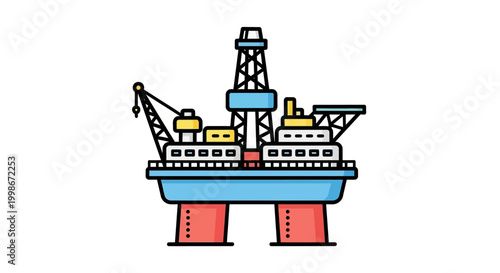 Offshore oil rig platform for energy exploration and extraction