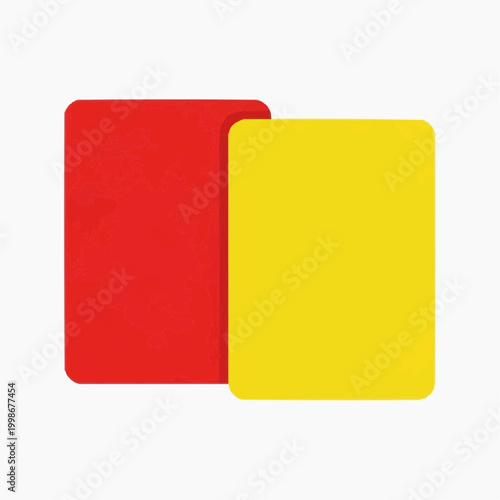 Red and yellow penalty cards are depicted in a flat vector style.