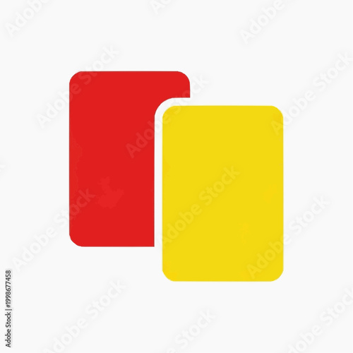 Red and yellow penalty cards are depicted as a flat vector graphic