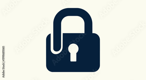 Free Download Secure Blue Lock Icon Flat Vector Design for Web Interface and Data Protection Identity Branding - GFXLoad