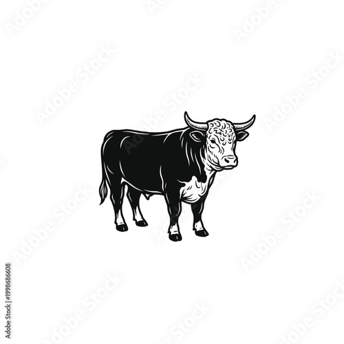Cow icon flat vector logo design