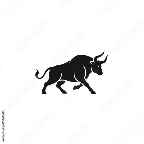 Cow icon flat vector logo design