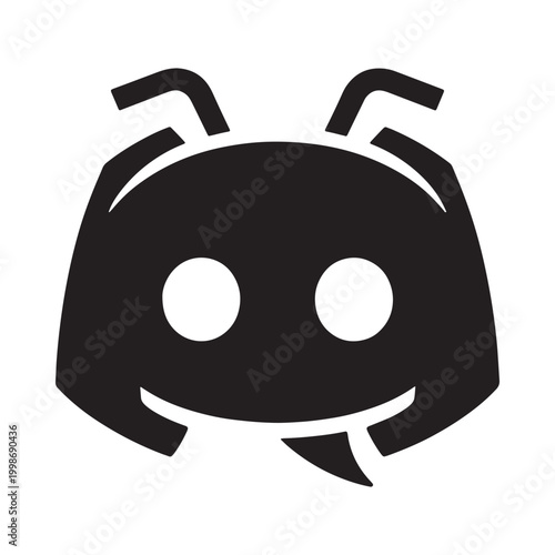 Discord logo icon black silhouette on white background