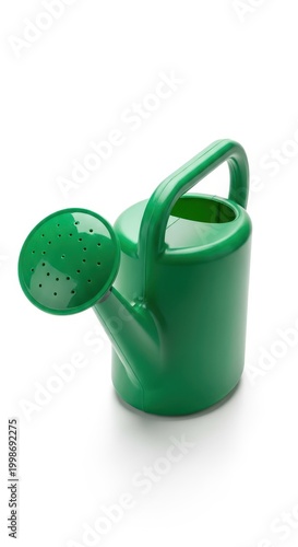 Green Watering Can Isolated on White Background.