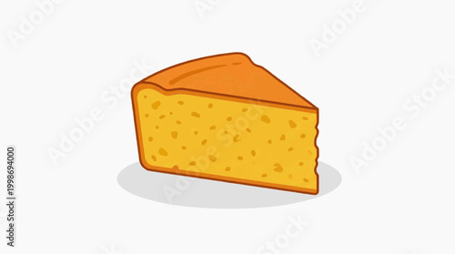 Delicious Cake Slice: A simple, appetizing illustration of a golden-brown cake slice, ready to be enjoyed.