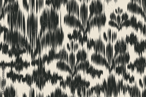 Konstfotografi Ikat seamless pattern abstract tribal textile repeat background for fabric wallp