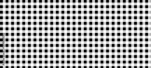 A seamless gingham pattern set. Plain black checkered and striped wallpaper for textiles, fabric designs, tablecloths, and clothing covers. Eps10 vector