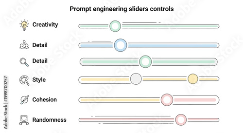 User interface for adjusting prompt engineering sliders with various control settings.