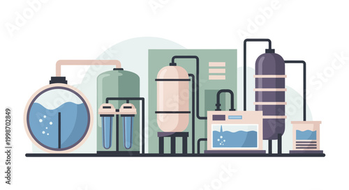 Industrial Water Treatment Plant for Purification and Filtration.