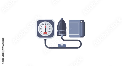Medical blood pressure monitor device for health checkup and vital signs measurement.