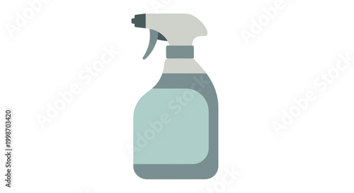 Simple illustration of a light blue spray bottle with a grey nozzle.