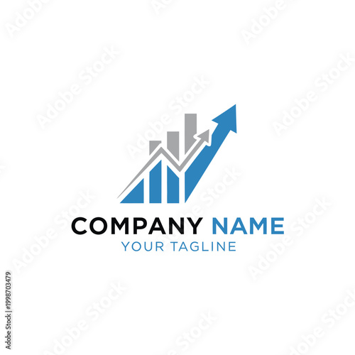 Free Download Modern Business Growth Chart with Upward Arrow Logo. - GFXLoad