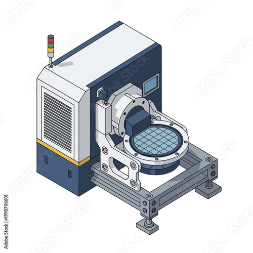Semiconductor Wafer Manufacturing Machine for Microchip Production.
