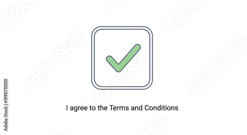 Green checkmark icon indicating agreement to terms and conditions.
