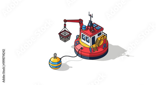 Red Crane Toy Lifting Object.