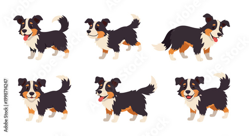 Six black and brown dog running.
