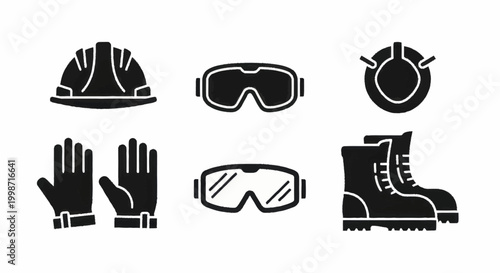 Essential Personal Protective Equipment Silhouettes for Workplace Safety.