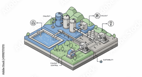 Industrial Water Treatment Plant Schematic Diagram.