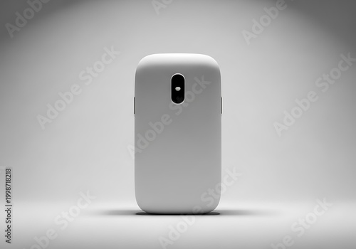 Minimalist White Smartphone Case on Gray Background.