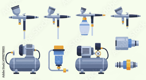 Airbrush and Compressor Set for Painting and Craft Projects.