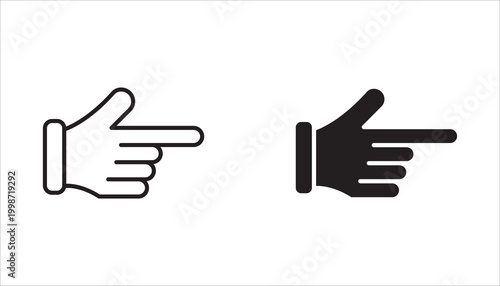simple hand icon set. transparent