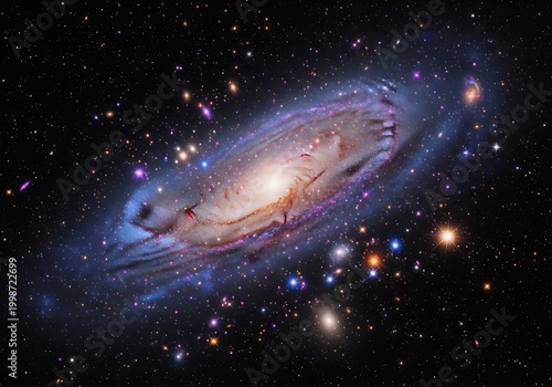 Deep Space Galaxy with Stars and Cosmic Dust.