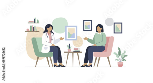 Doctor and patient consultation in a medical office.