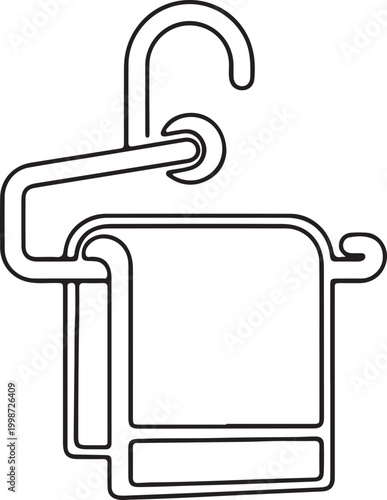 Wall mounted towel bar holder icon with bathroom plumbing interior towelrail washroom illustration minimalist sanitation renovation structure accessory equipment maintenance