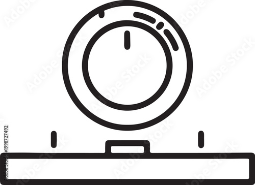 Stove dial control knob icon with appliance interface pictogram adjustment temperature selector circular mechanical hardware indicator