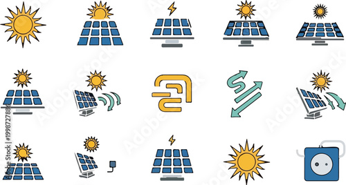 Performance optimization icon set, website speed and data analytics vector elements, business growth and efficiency symbols for digital marketing