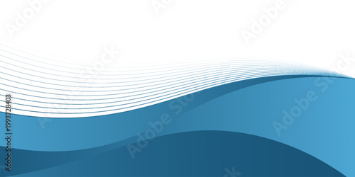 Tableau sur toile Blue curve line vector background overlap layer paper on white space for text an