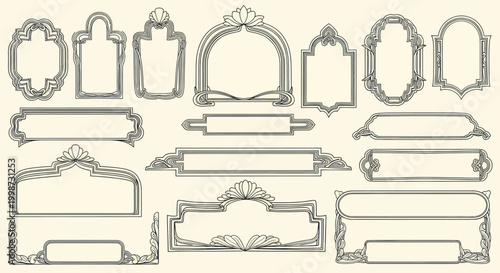 Elegant Vintage Frames and Banners Collection for Design Projects.