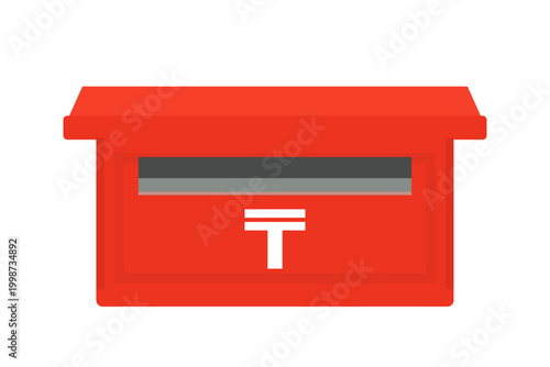 Red Japanese mailbox illustration for postal service