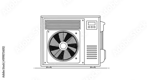 Fotografía Air Conditioner Outdoor Unit Line Art Icon