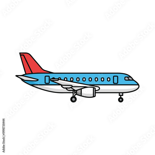 Airplane on Ground with Jet Engine and Landing Gear