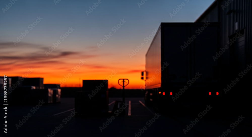 Obraz premium Blurred industrial sunset a striking advertising background with ample copy space for your sample, ideal for a powerful hero banner