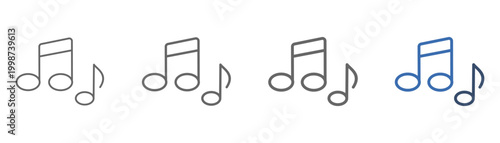 Slika na platnu outline icon set music with musical note design