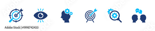 Analytical thinking icon set. analysis, logic, data, problem, solution. solid style icon collection.