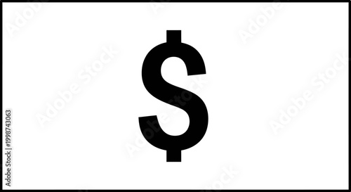 Black dollar sign on white background isolated financial concept