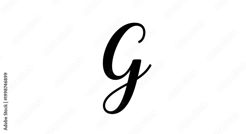 Obraz premium Elegant handwritten letter g in calligraphic style isolated on white background