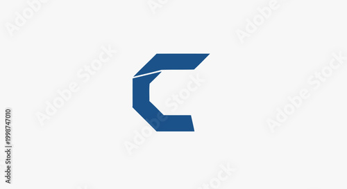 Free Download Geometric blue letter c icon on white background simple modern design - GFXLoad