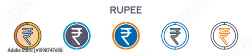 Rupee Symbol Element For Design Graphic - Multi Styles