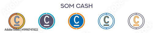 Som Cash Symbol Element For Design Graphic - Multi Styles