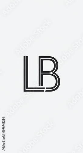 LB Lettermark Logo Design on White Background.