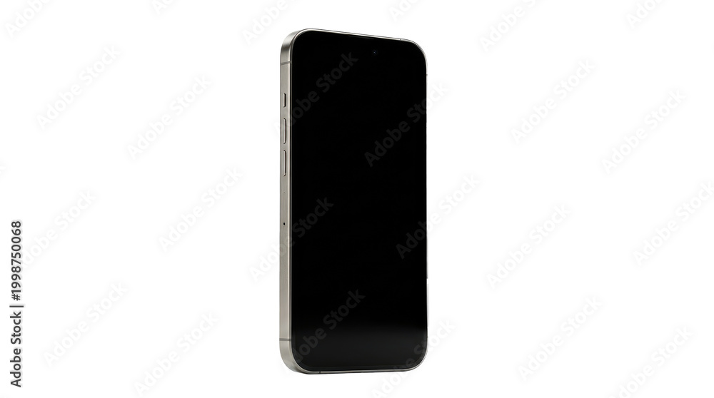 Naklejka premium Modern Smartphone Isolated Black Screen Silver