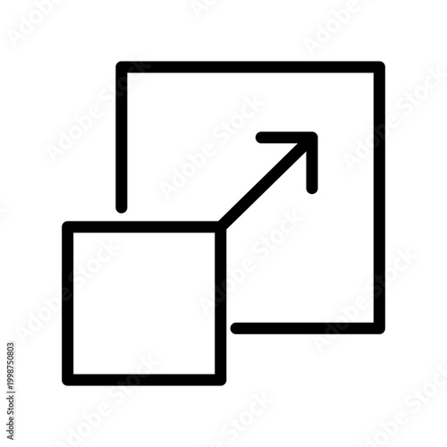 Scalability and Growth Line Icon for Business Expansion, Performance Optimization, Data Scaling, System Efficiency and Cloud Growth Concept Outline Vector Illustration